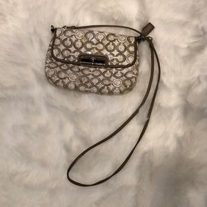 Coach Crossbody Purse, Cream & tan